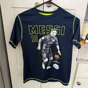 Youth Navy Graphic Tee with Messi Design